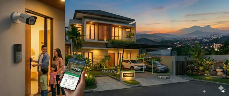 Teknisi Soluvision sedang melakukan instalasi CCTV profesional